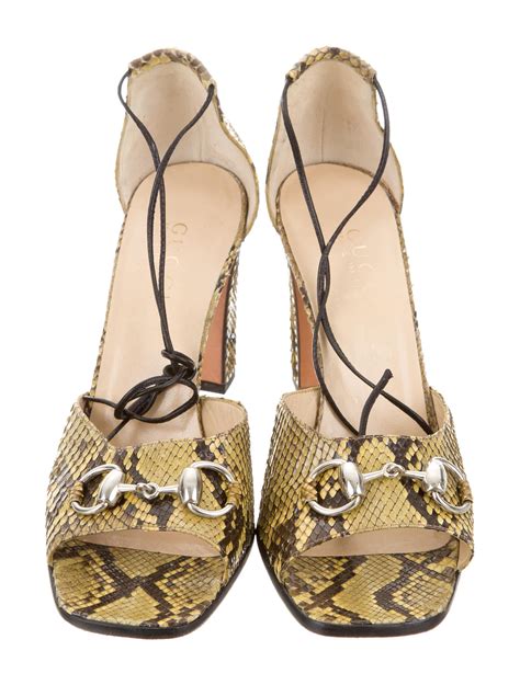 gucci talon|Gucci snakeskin sandals.